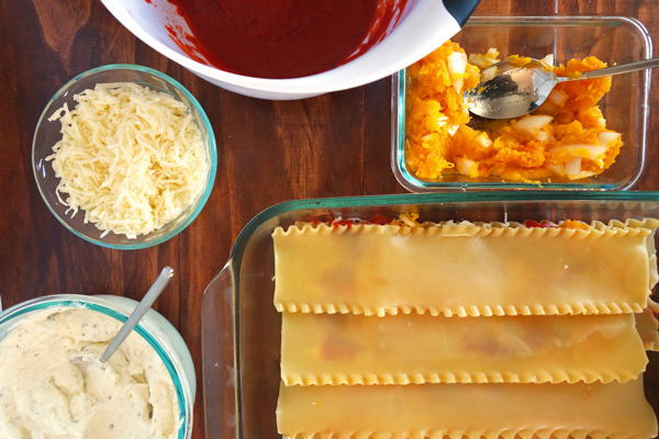 Butternut Squash Lasagna Set Up